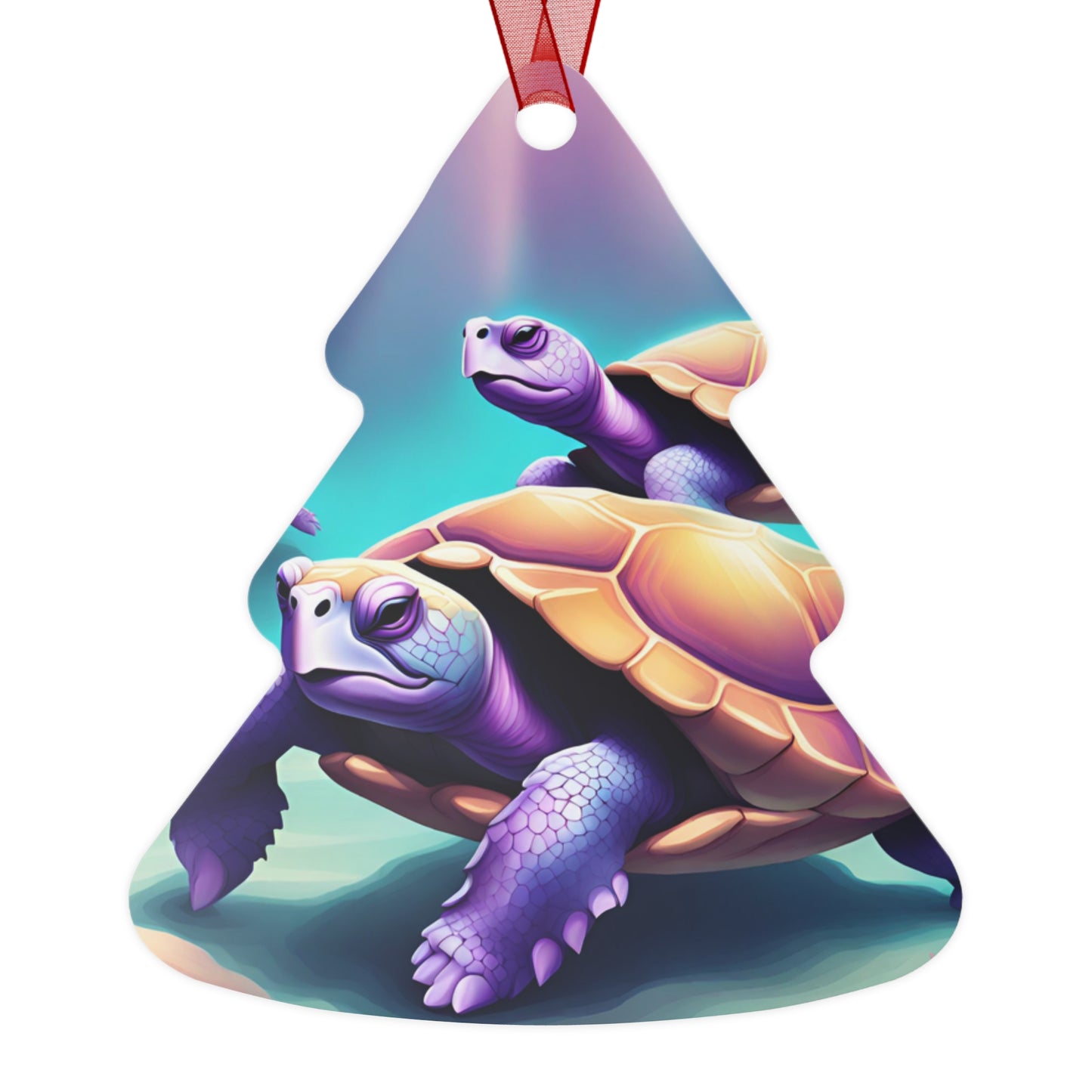 "Purple Turtles" Metal Ornaments