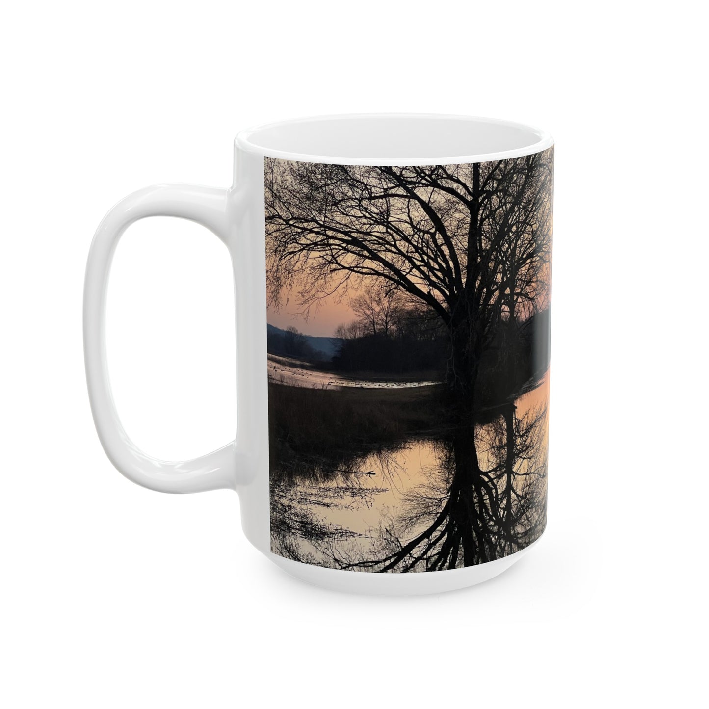 “Reflection At Sunset” Ceramic Mug, (11oz, 15oz)