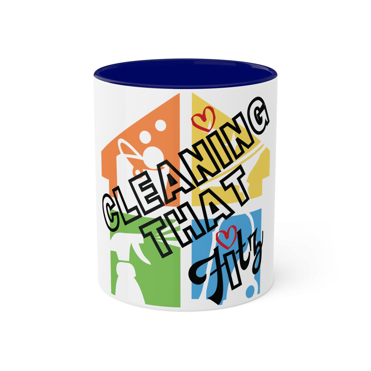 "Cleaning That Fitz" Logo Colorful Mugs, 11oz