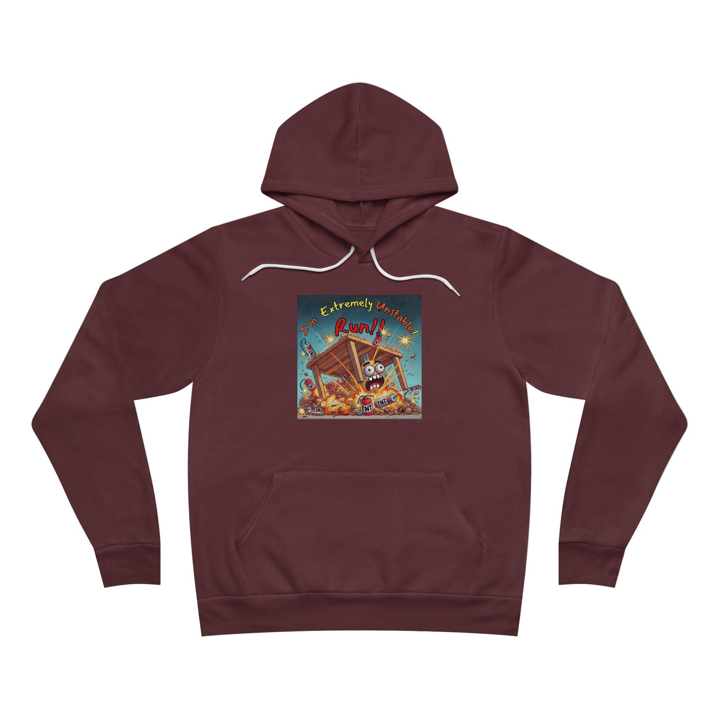 Unisex retro art Hoodie - “I'm Extremely Unstable Run” with “Stone Customs” logo on back