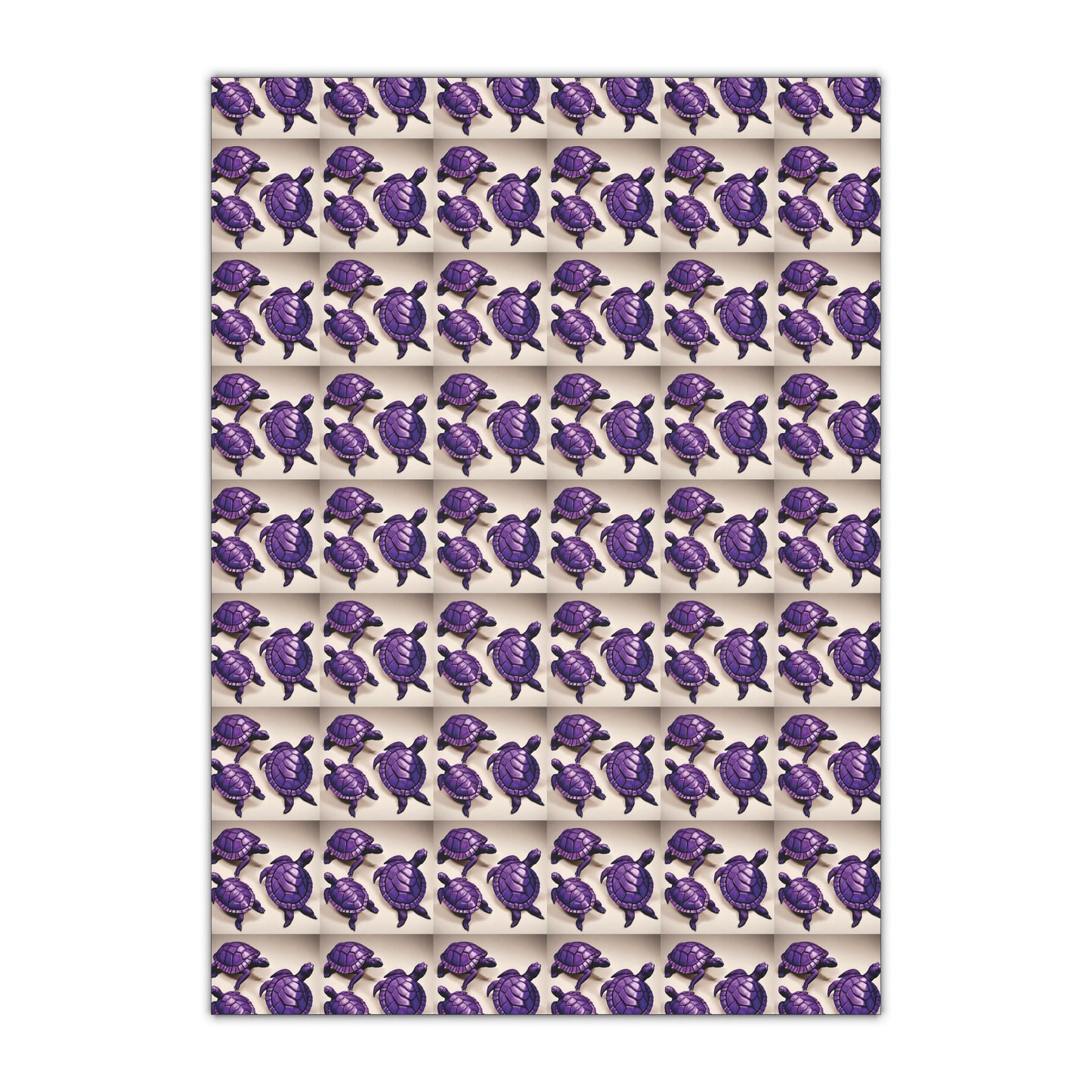 "Purple Turtle" Gift Wrapping Paper Sheets, 1pc