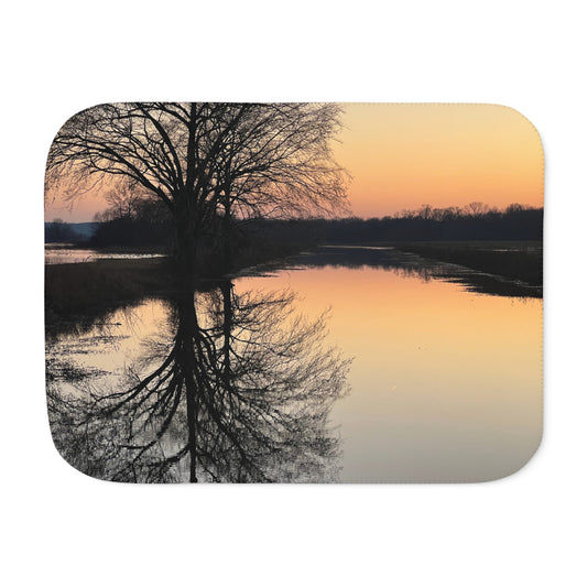“Reflection At Sunset”  Sherpa Blanket