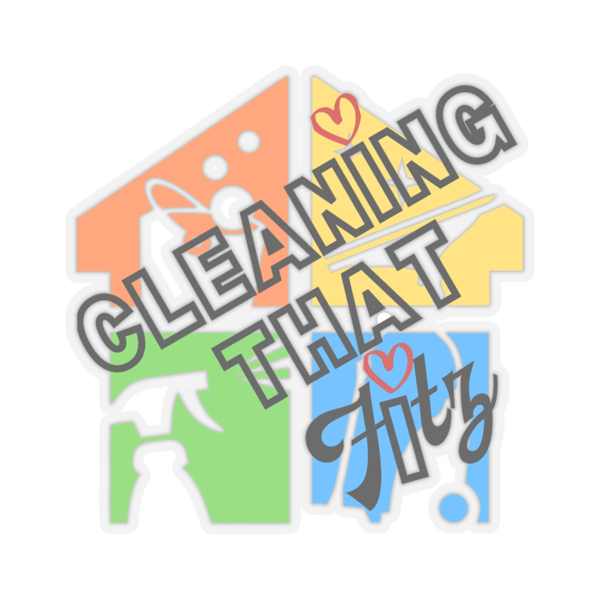 "Cleaning That Fitz" Logo Kiss-Cut Stickers