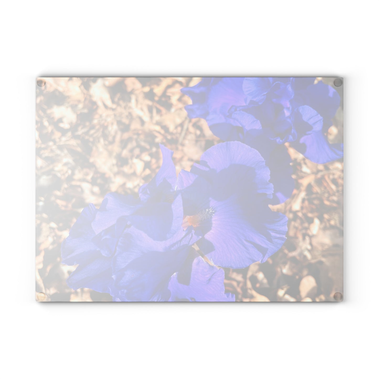 "Blue Flowers" Glass Cutting Board