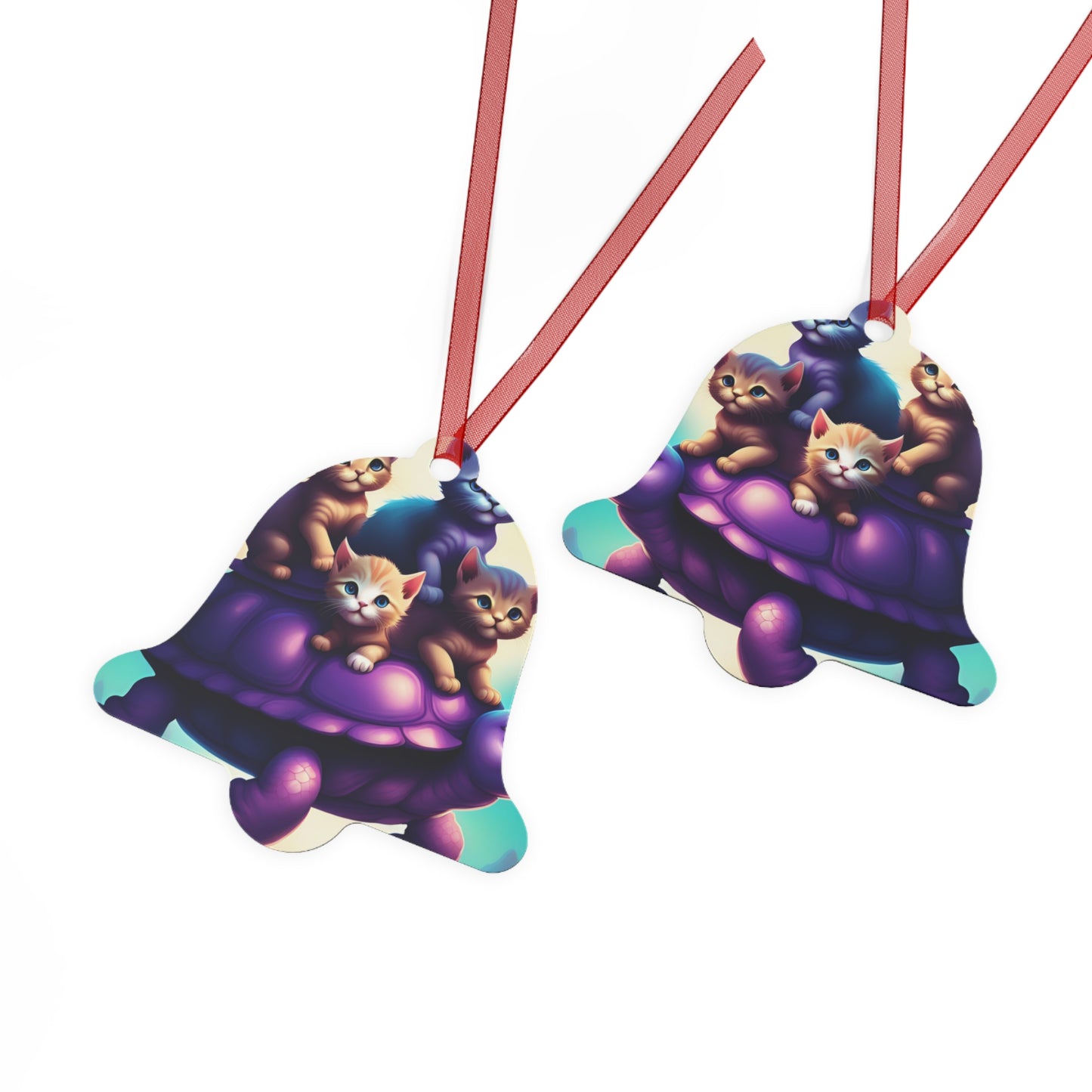 "Purple Turtles" Metal Ornaments