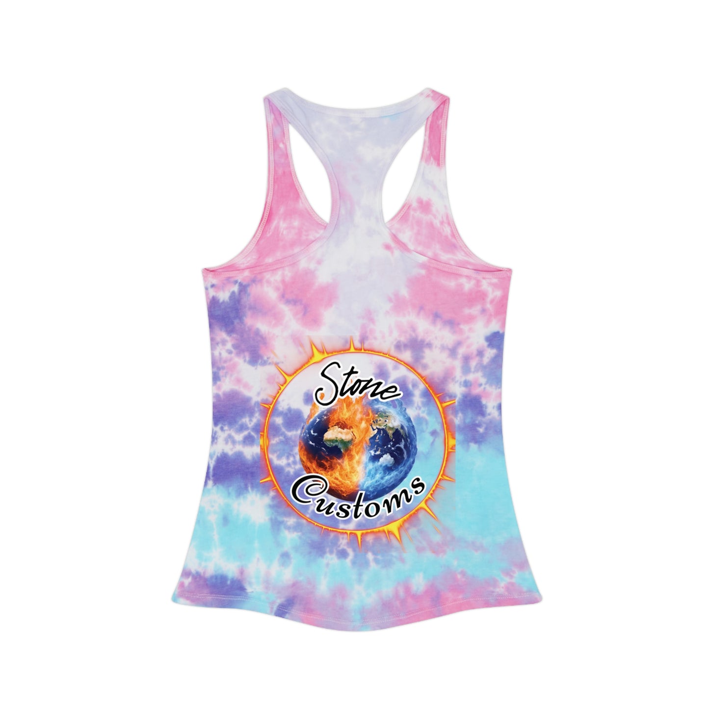 "The Best Revenge/Stone Customs" Tie Dye Racerback Tank Top