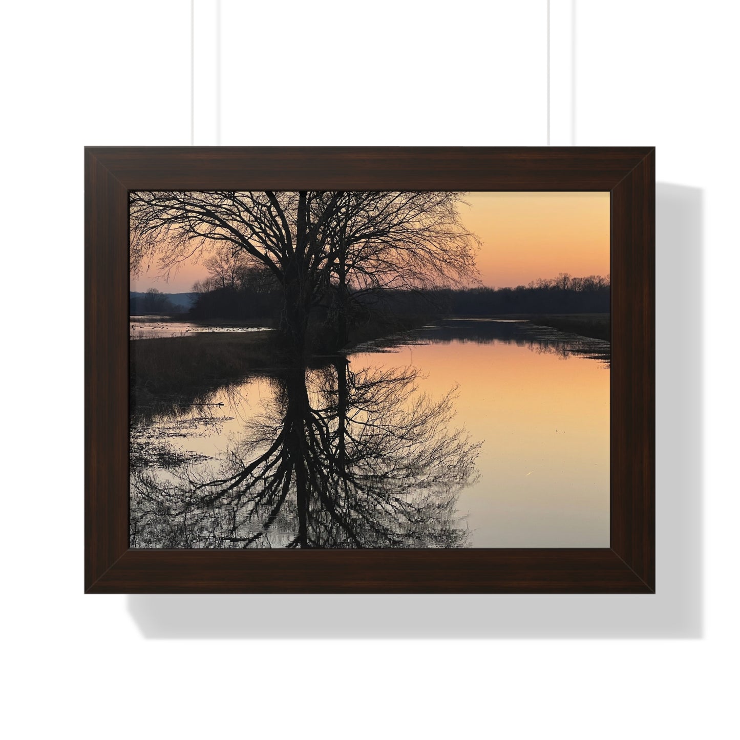 “Reflection At Sunset” Framed Poster