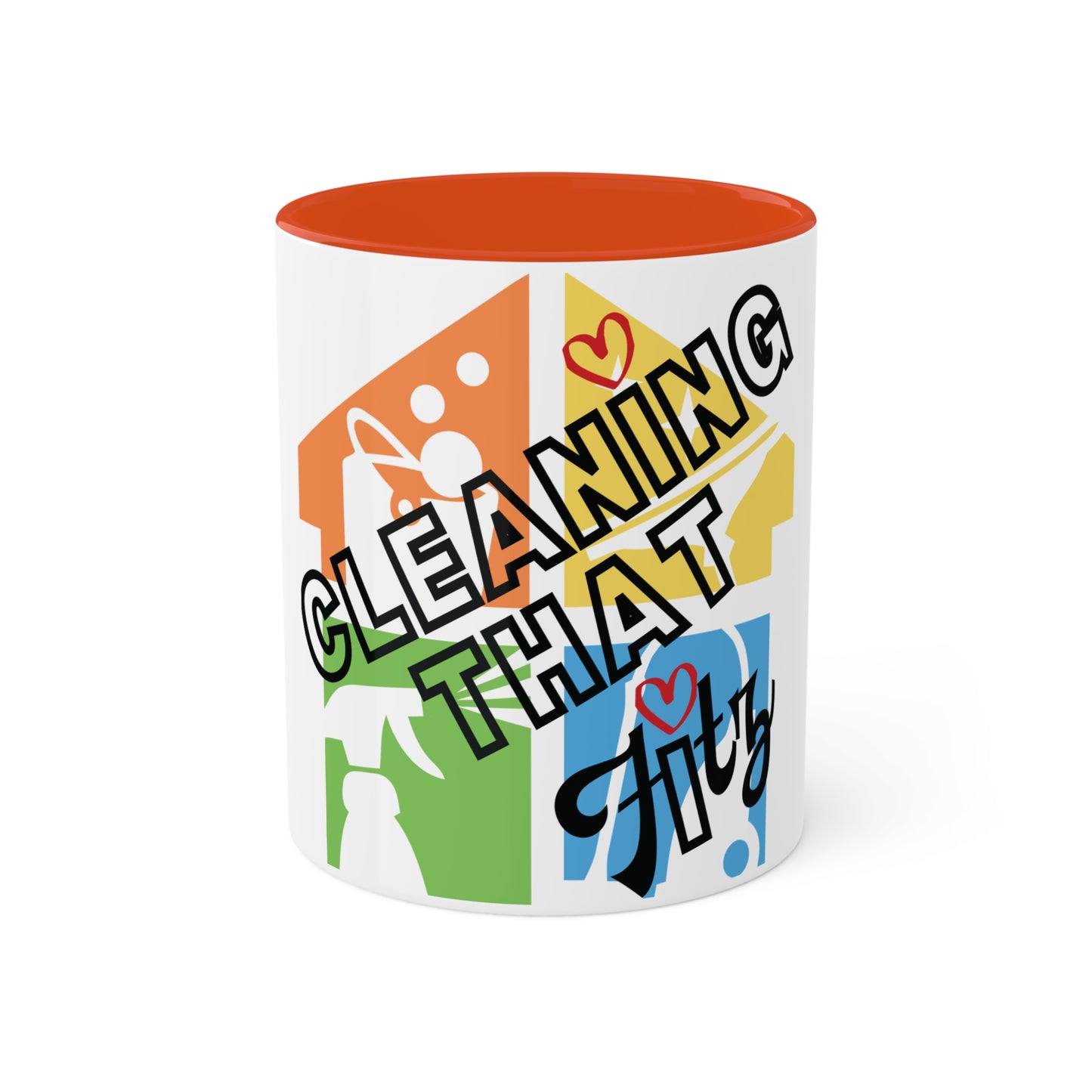 "Cleaning That Fitz" Logo Colorful Mugs, 11oz