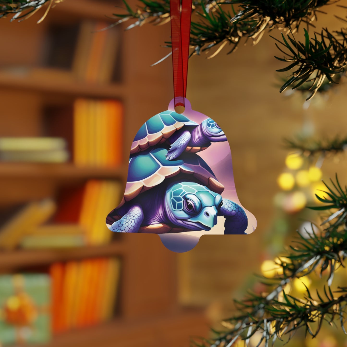 "Purple Turtles" Metal Ornaments