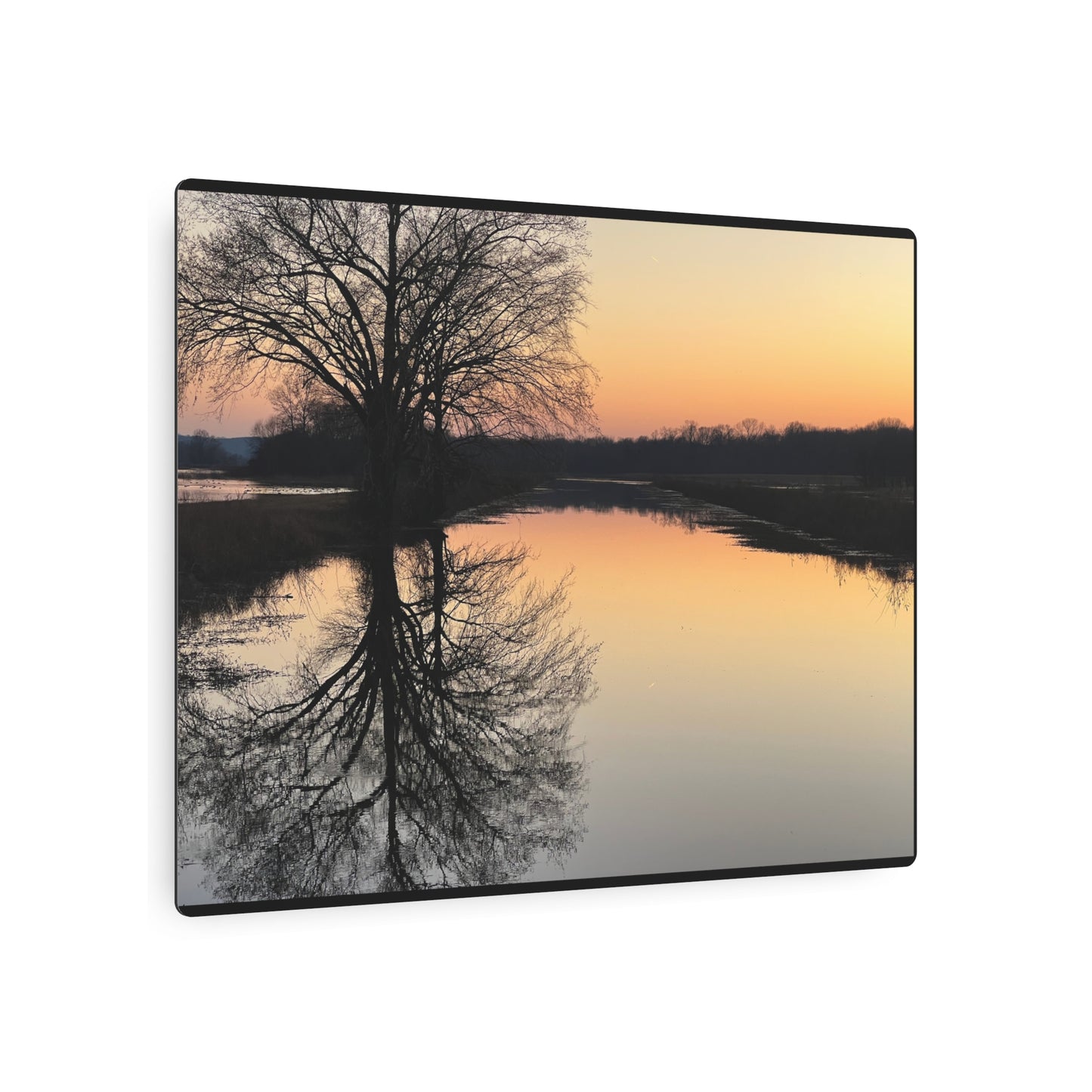 “Reflection At Sunset” Horizontal Metal Art Sign