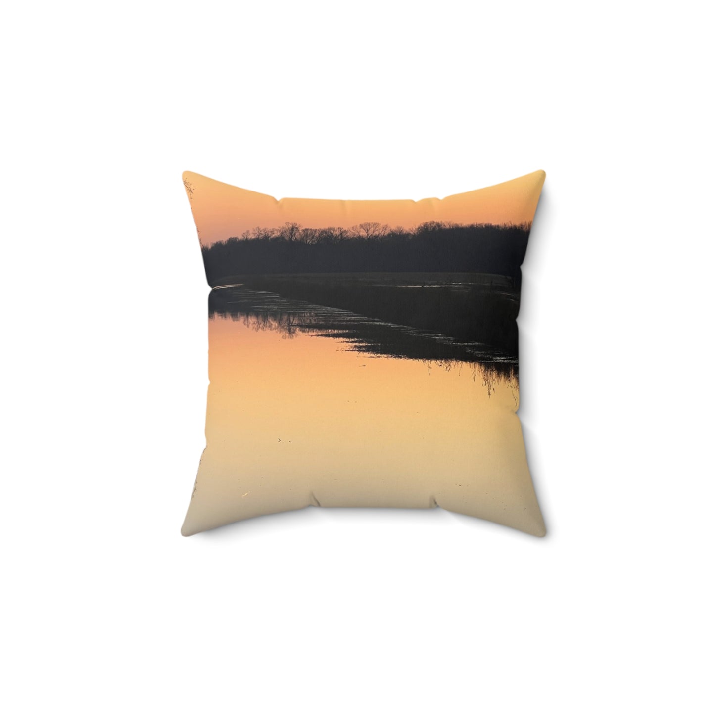 “Reflection At Sunset” Spun Polyester Square Pillow