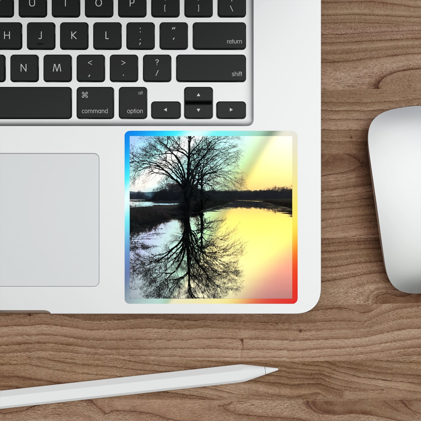 “Reflection At Sunset” Holographic Die-cut Stickers