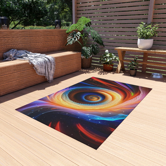 "Cosmic Spiral" Outdoor Rug