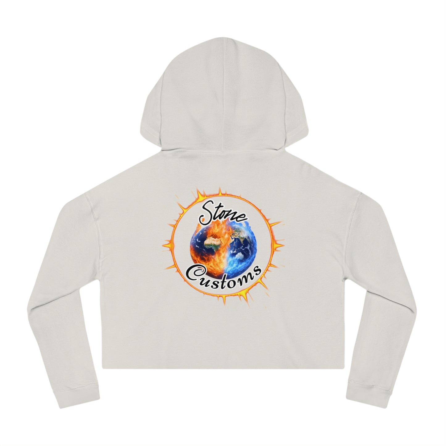 Fun Graphic Cropped Hooded Sweatshirt - “I’m Extremely Unstable! Run!” with “Stone Customs” logo on back