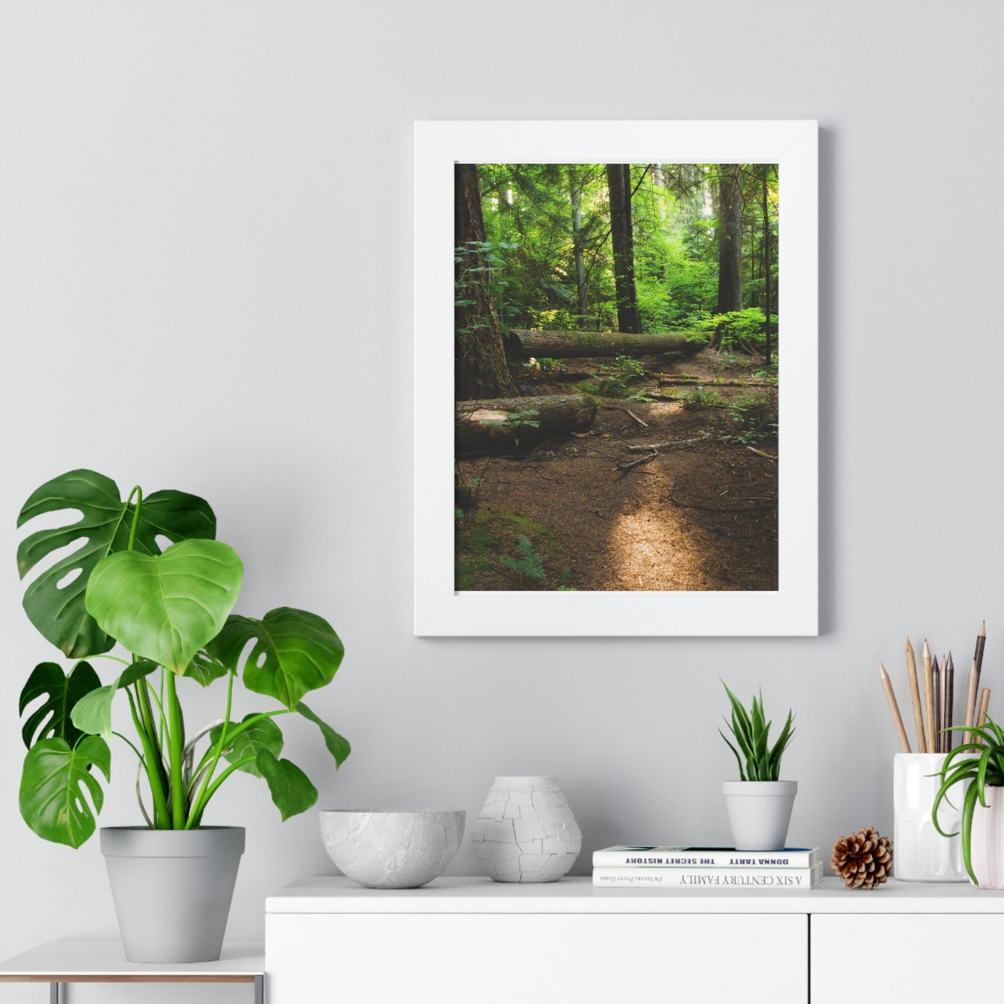 "Fallen Tree" Framed Vertical Poster