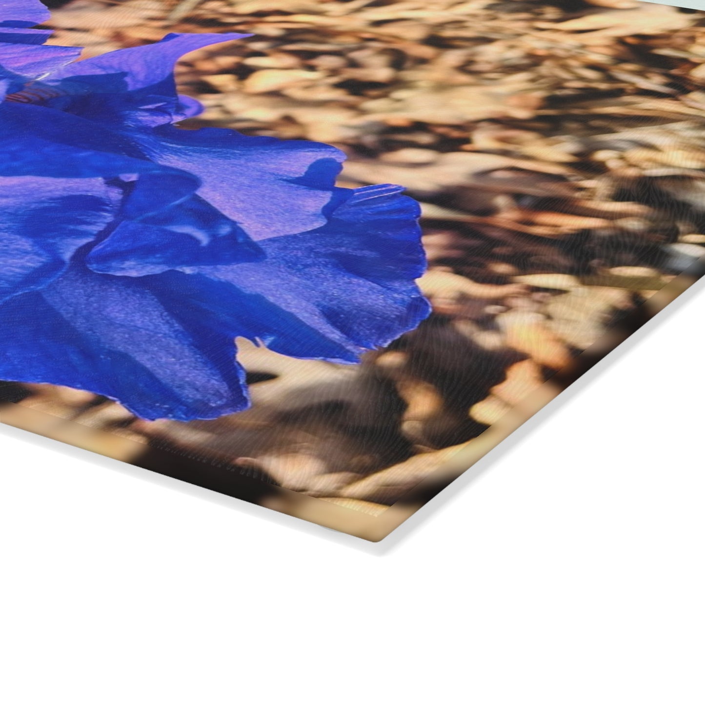 "Blue Flowers" Glass Cutting Board