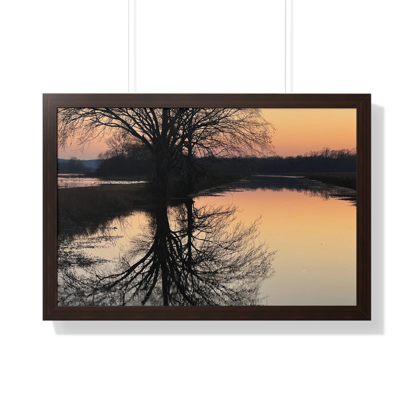 “Reflection At Sunset” Framed Poster