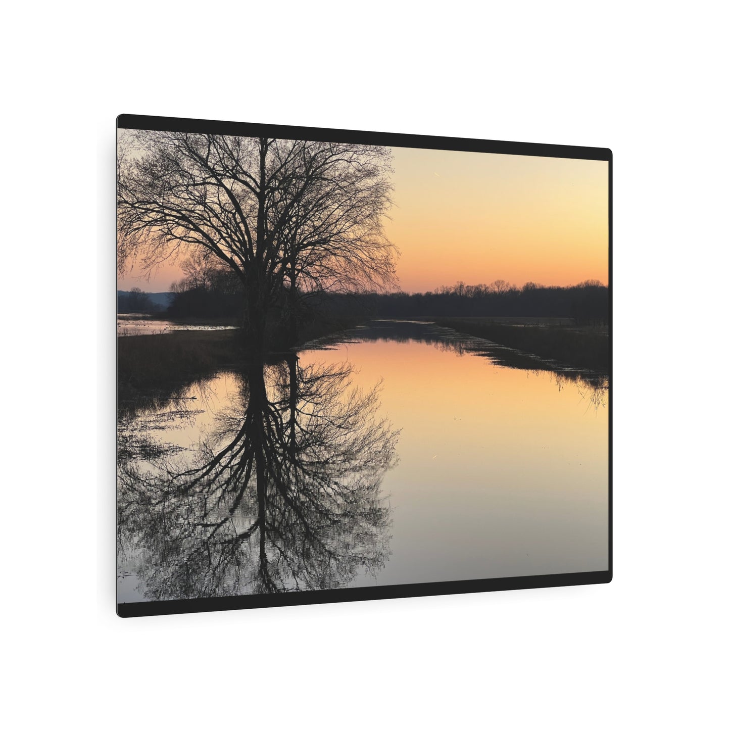 “Reflection At Sunset” Horizontal Metal Art Sign