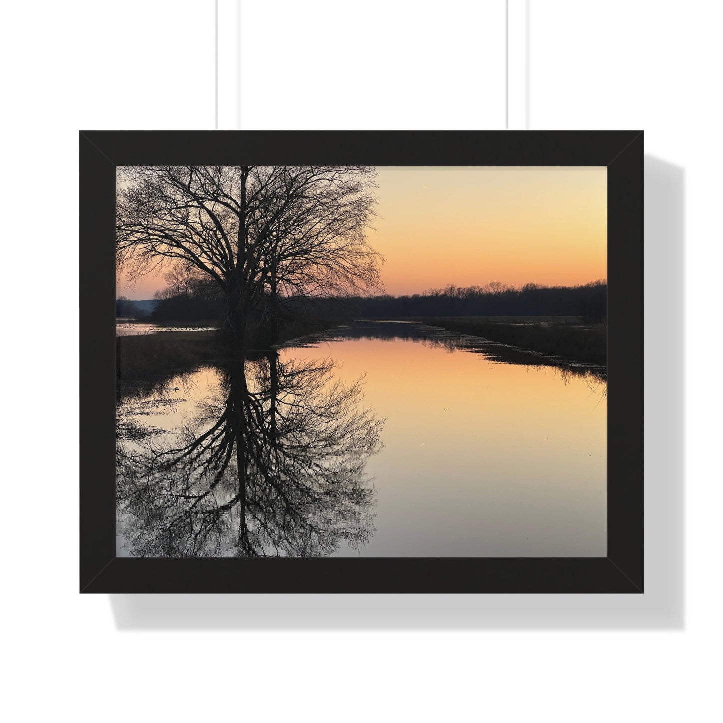 “Reflection At Sunset” Framed Horizontal Poster