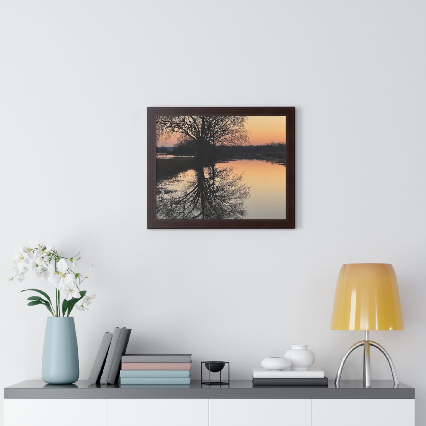 “Reflection At Sunset” Framed Poster