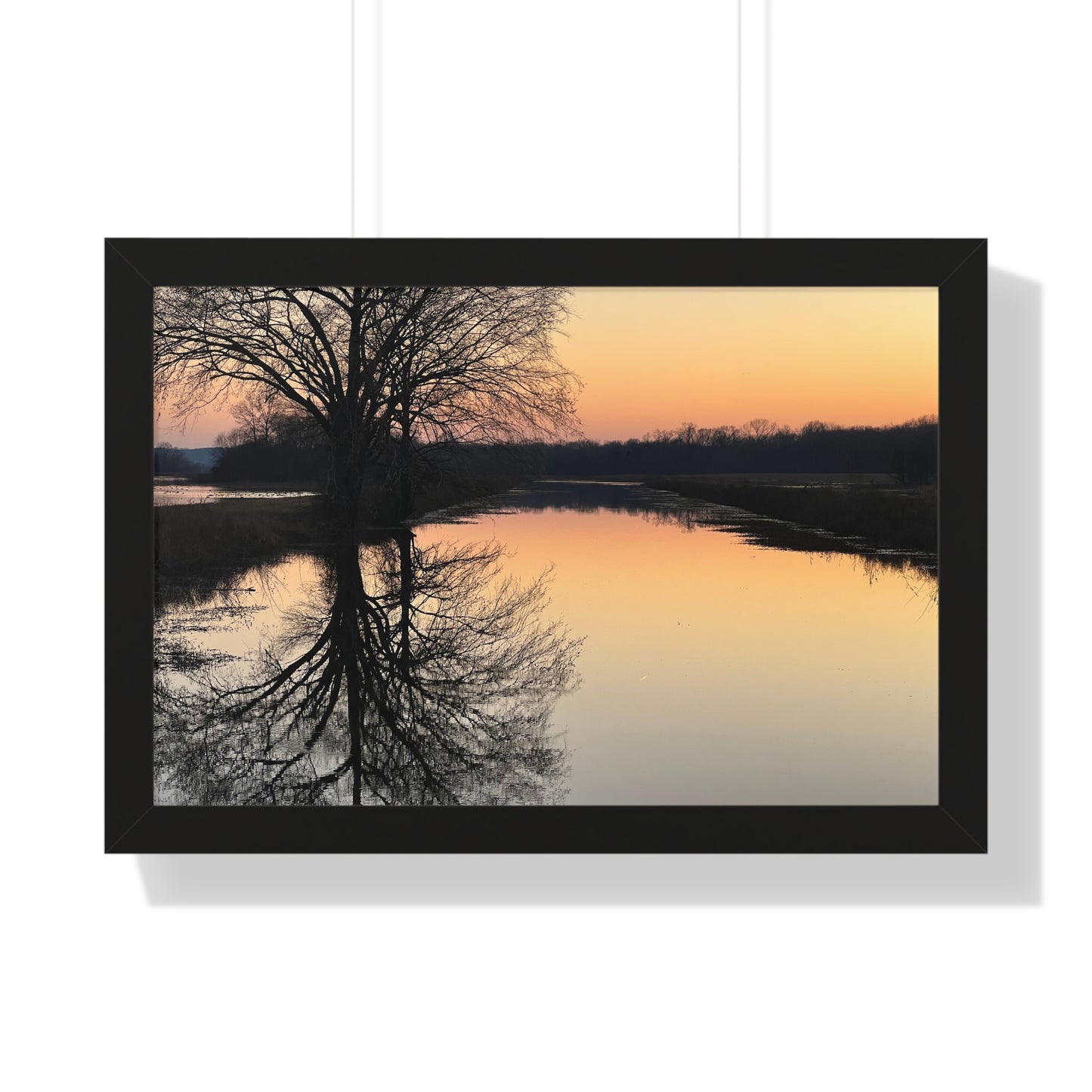 “Reflection At Sunset” Framed Horizontal Poster