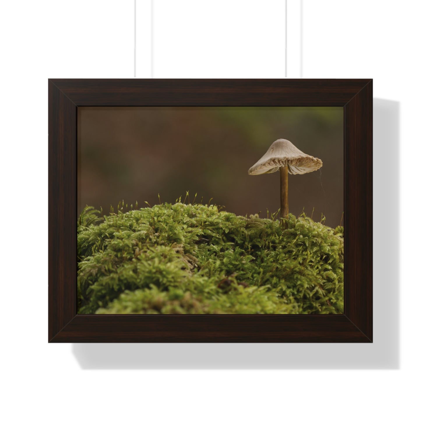 "Mushroom on Mossy Mound" Framed Horizontal Poster