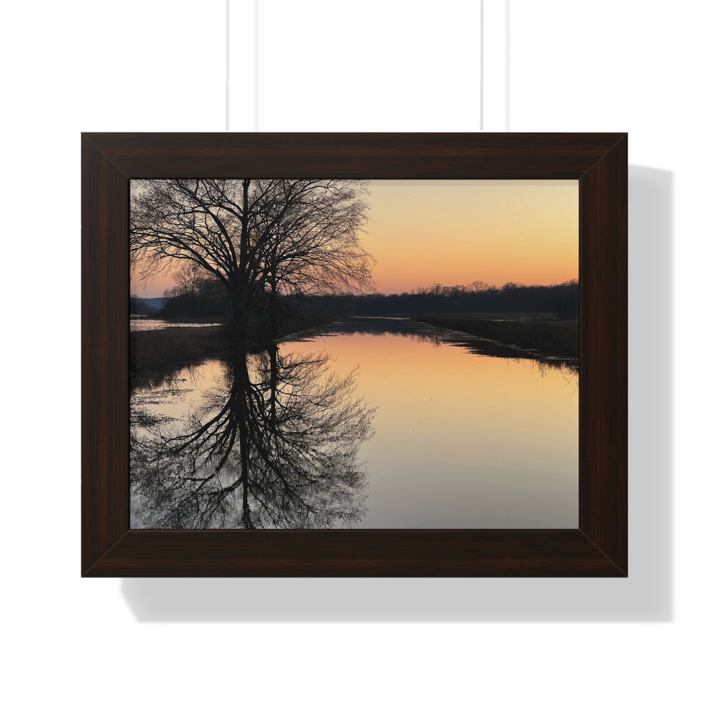 “Reflection At Sunset” Framed Horizontal Poster