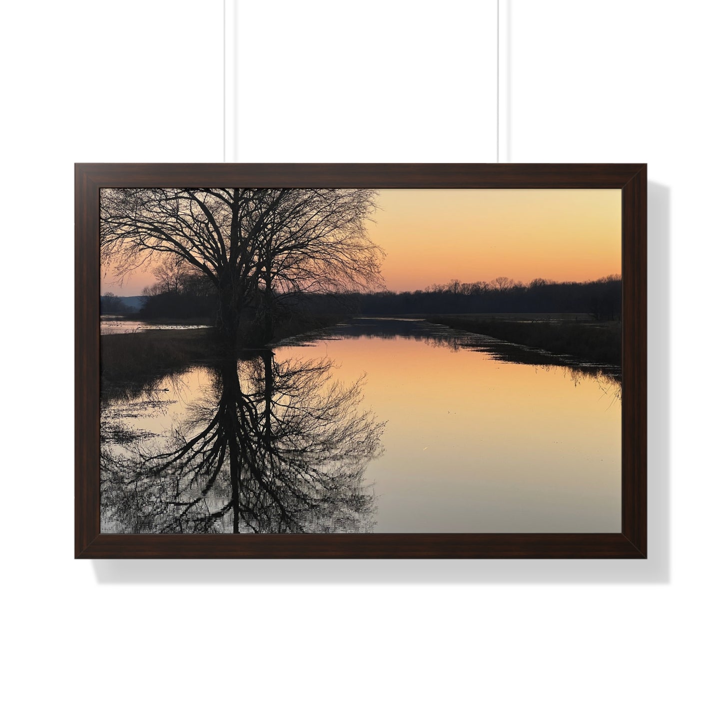 “Reflection At Sunset” Framed Horizontal Poster