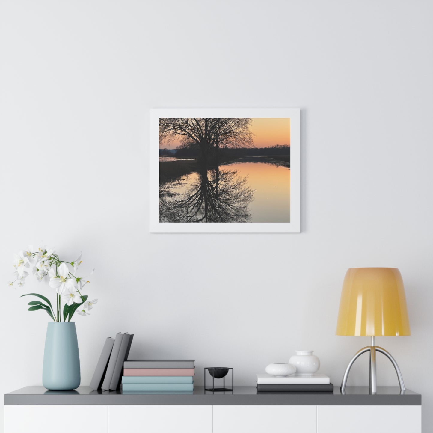 “Reflection At Sunset” Framed Poster