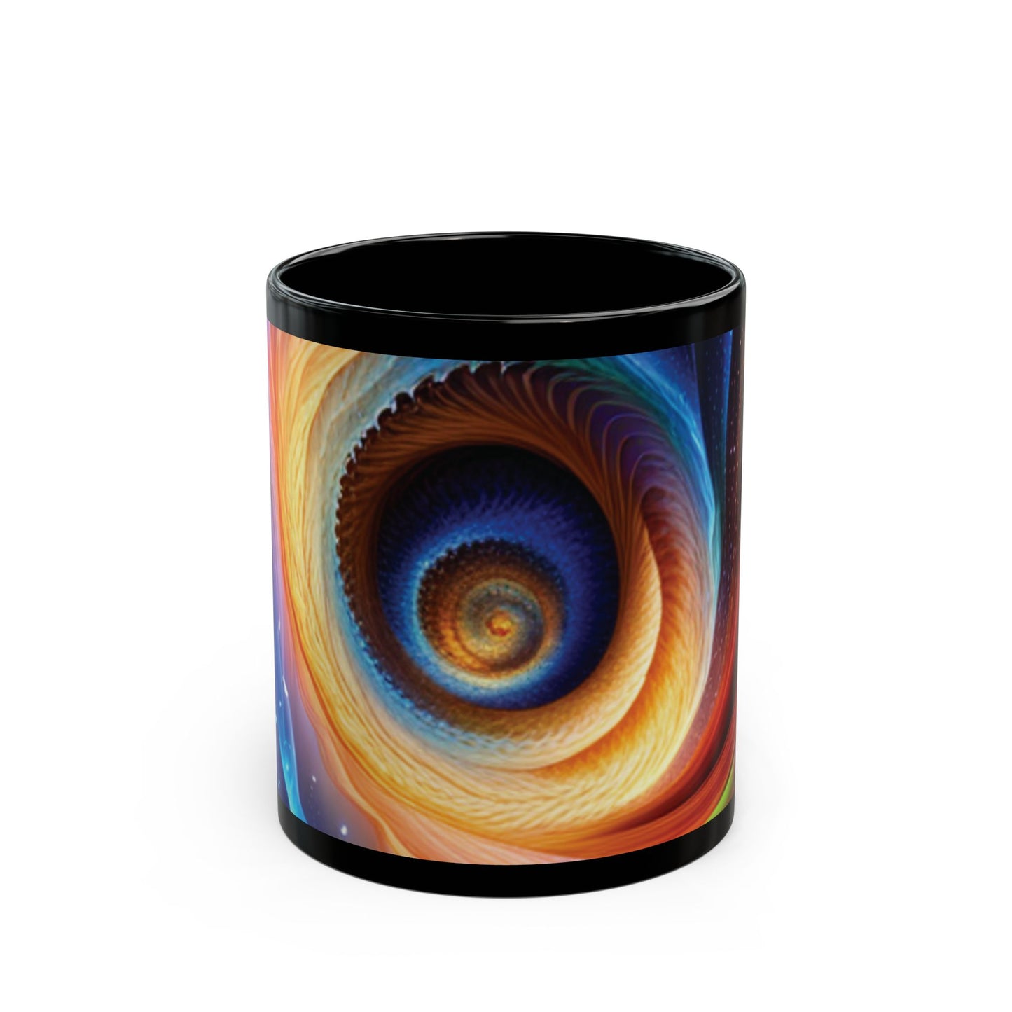 "Cosmic Spiral" Black Mug (11oz, 15oz)