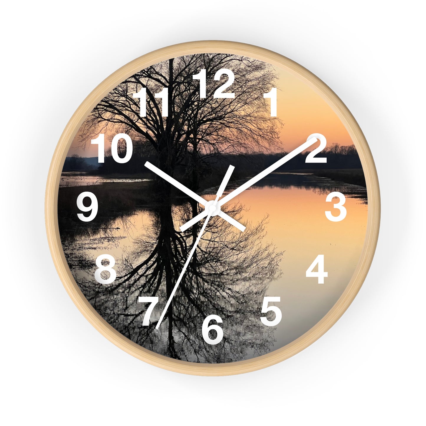 “Reflection At Sunset” Numbered Wall Clock