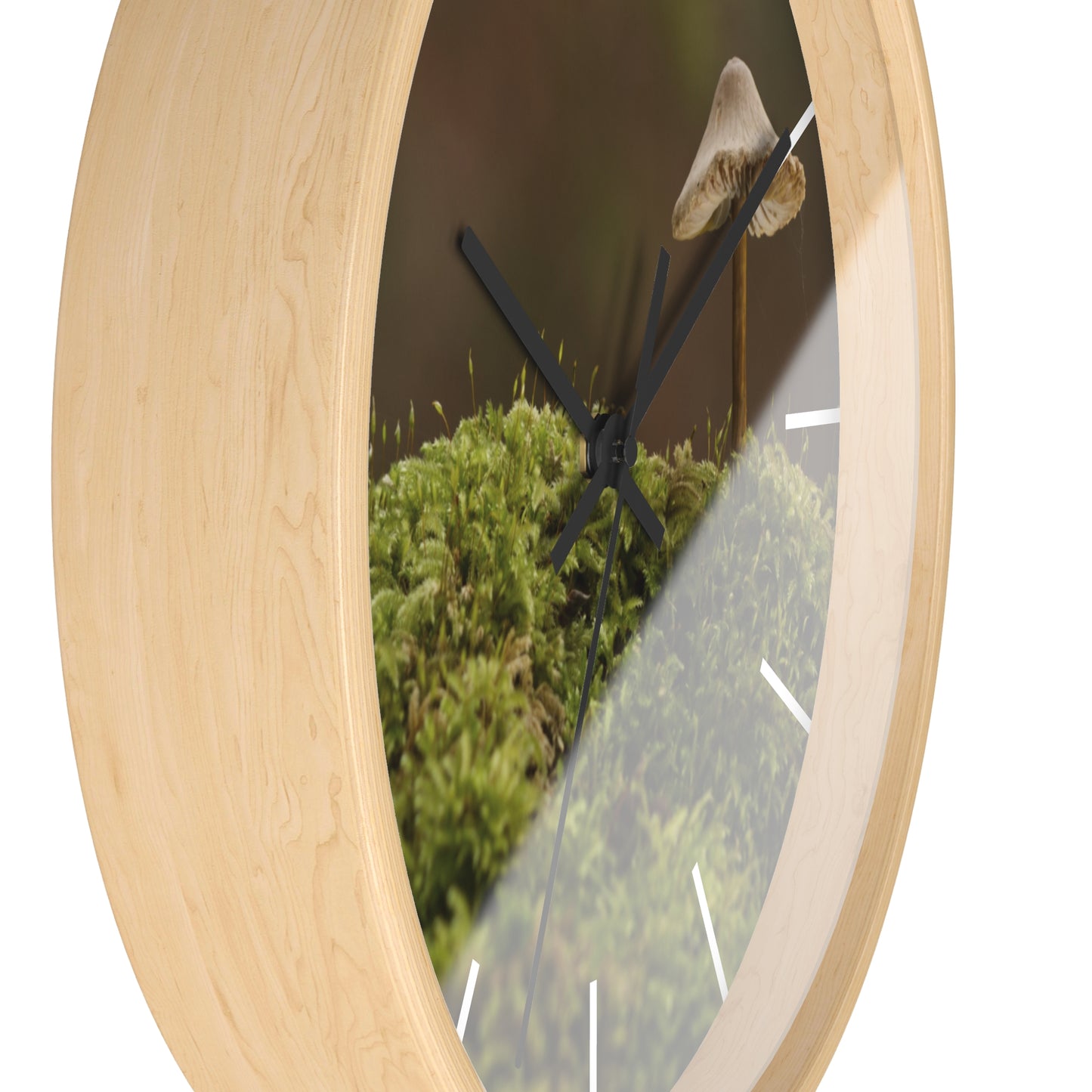 "Mushroom on Mossy Mound" Wall Clock