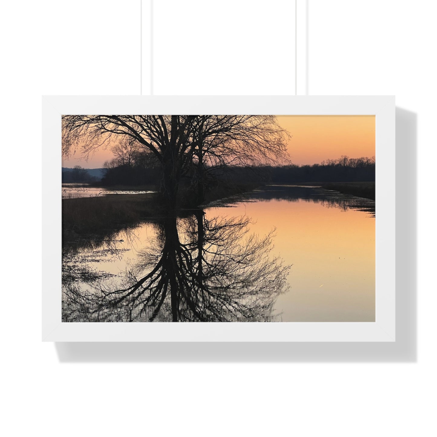 “Reflection At Sunset” Framed Poster