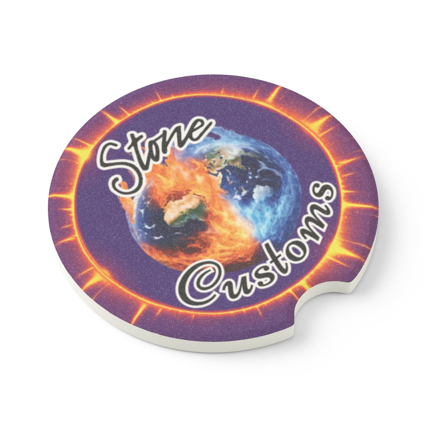 "Stone Customs" Soapstone Car Coaster (Purple)