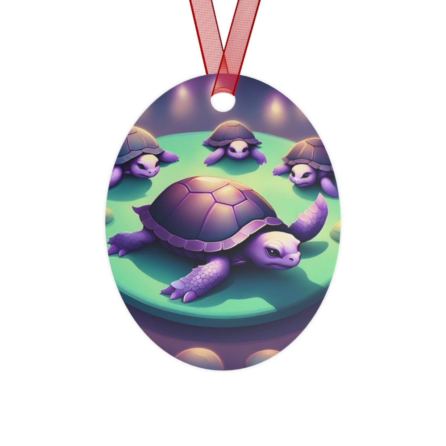 "Purple Turtles" Metal Ornaments