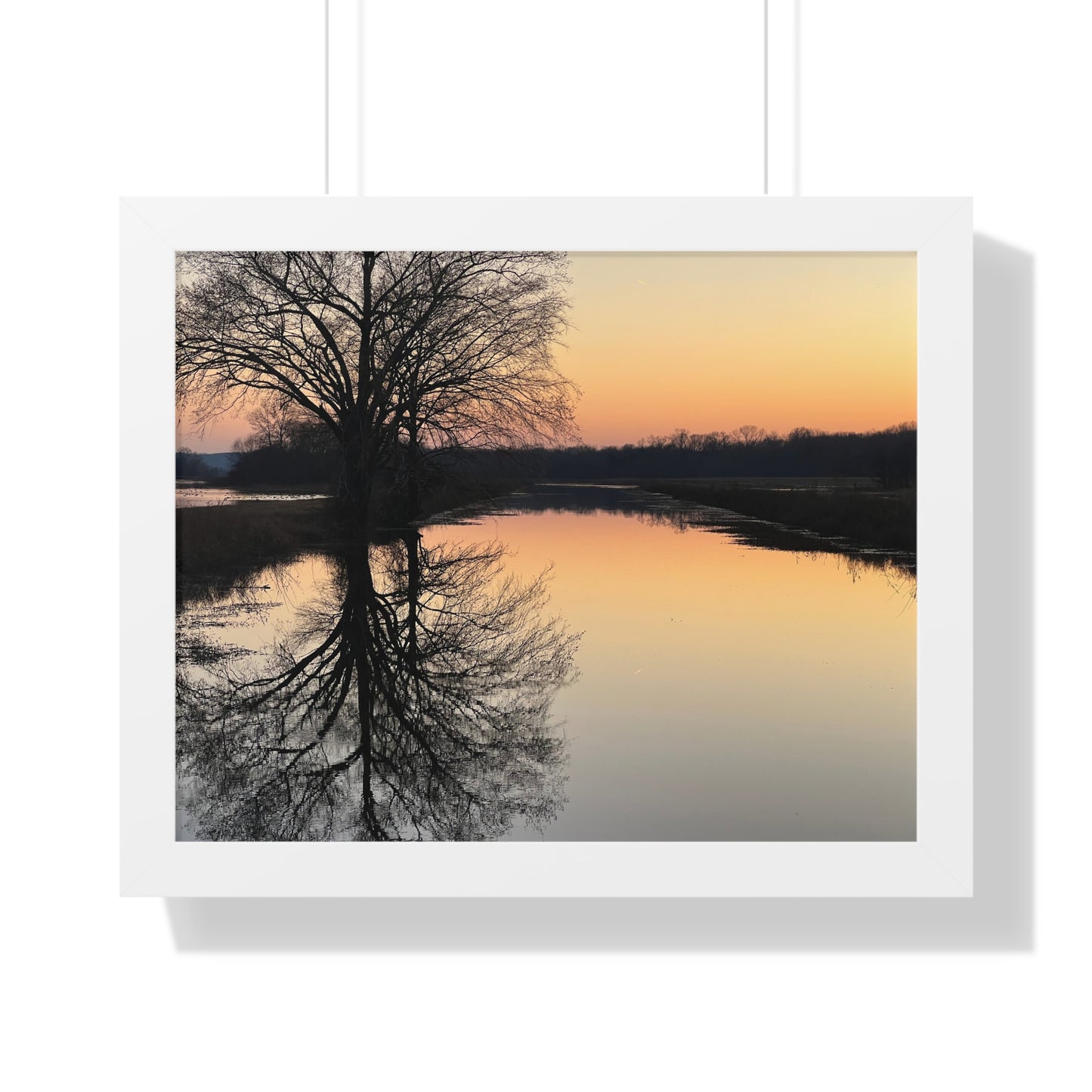 “Reflection At Sunset” Framed Horizontal Poster