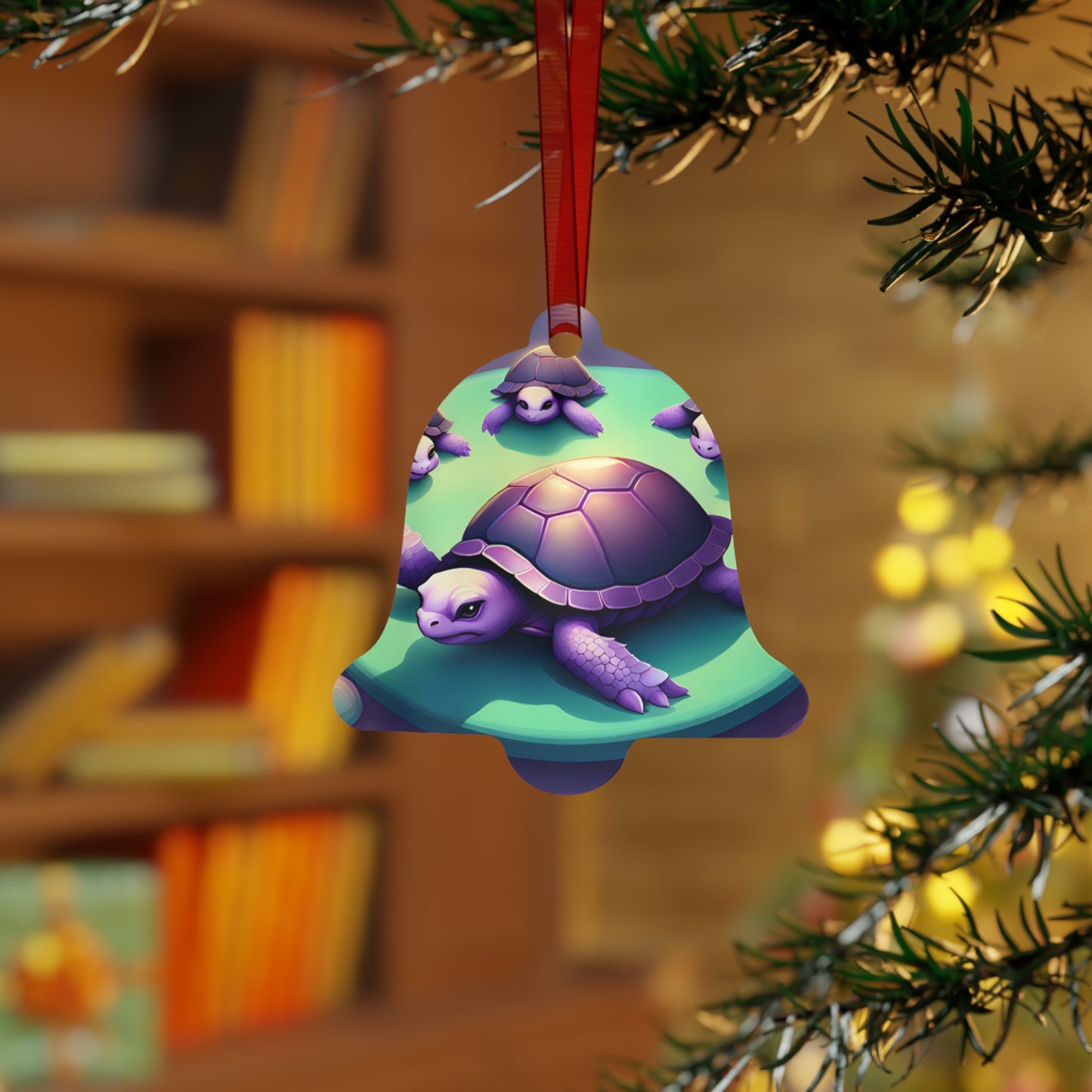 "Purple Turtles" Metal Ornaments