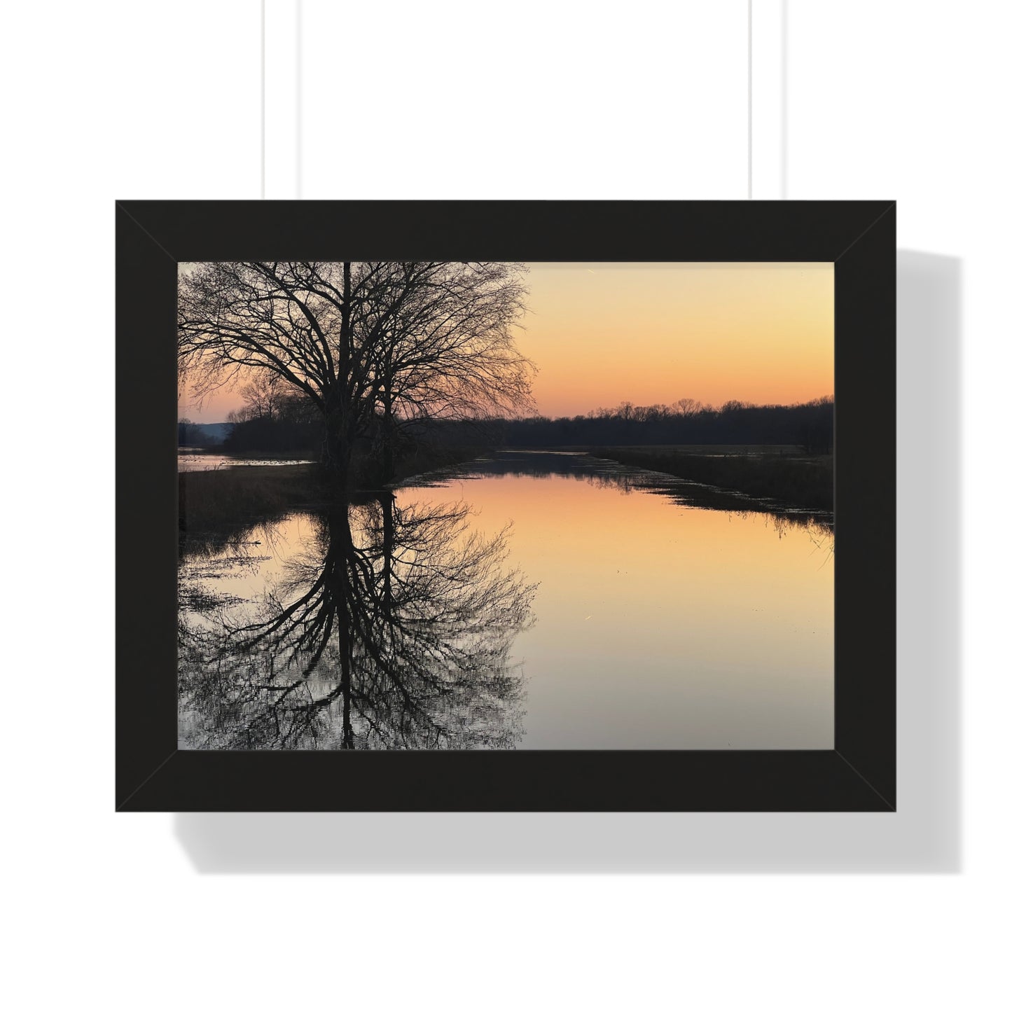 “Reflection At Sunset” Framed Horizontal Poster