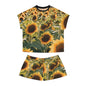 "Sunflower Field" Women's Short Pajama Set (AOP)