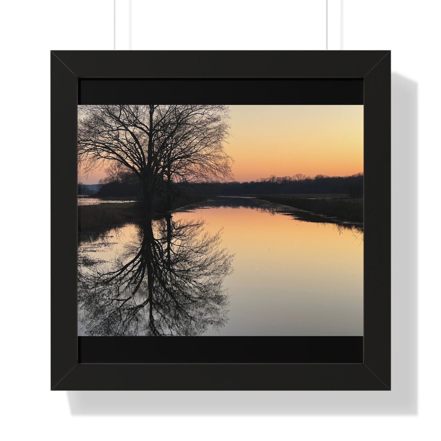 “Reflection At Sunset” Framed Horizontal Poster