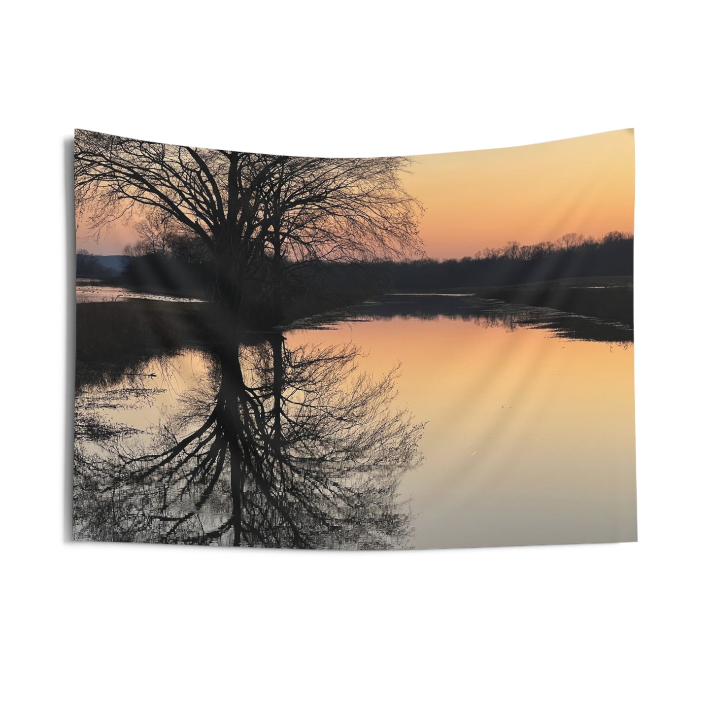 “Reflection At Sunset” Horizontal Indoor Wall Tapestries