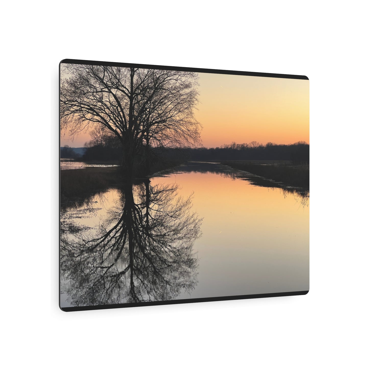 “Reflection At Sunset” Horizontal Metal Art Sign