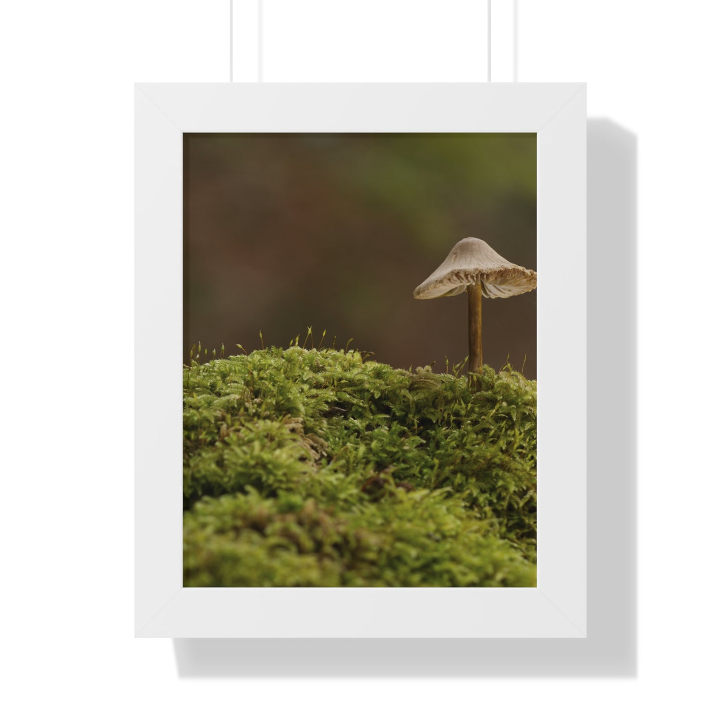 "Mushroom on Mossy Mound" Framed Vertical Poster