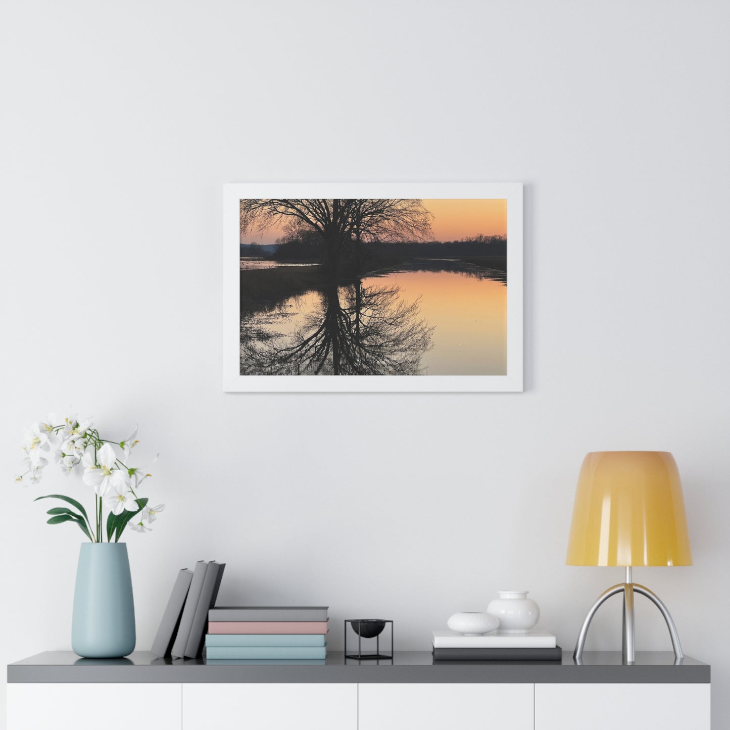 “Reflection At Sunset” Framed Poster