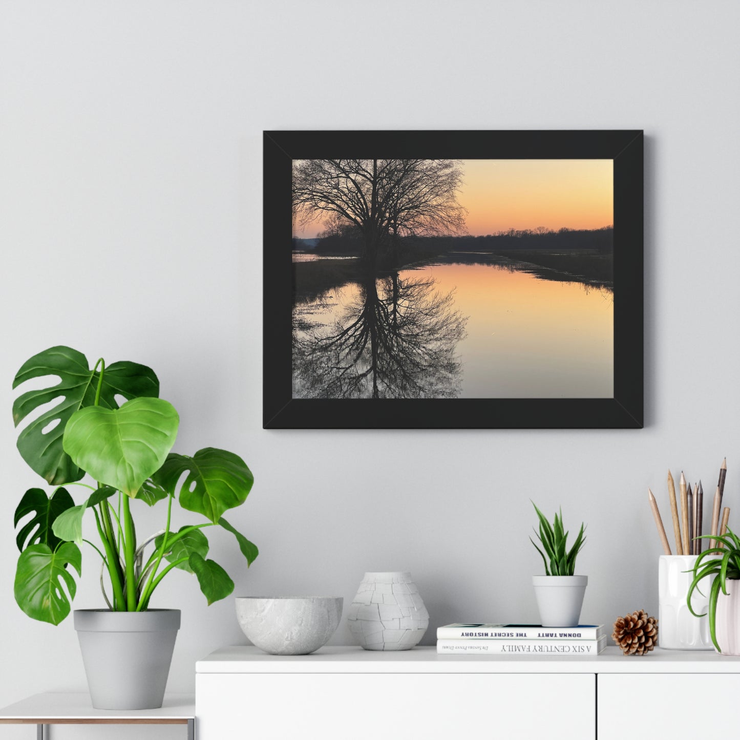 “Reflection At Sunset” Framed Horizontal Poster