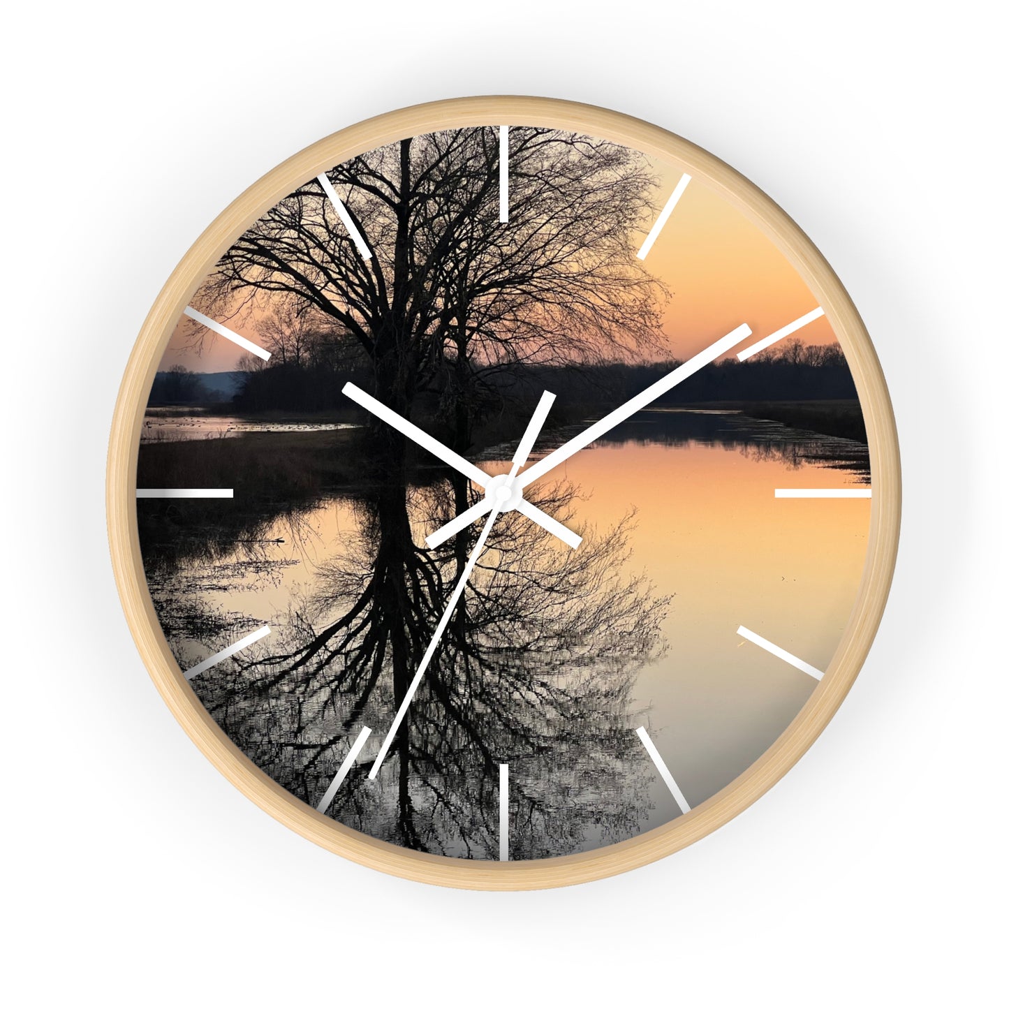 “Reflection At Sunset” Wall Clock