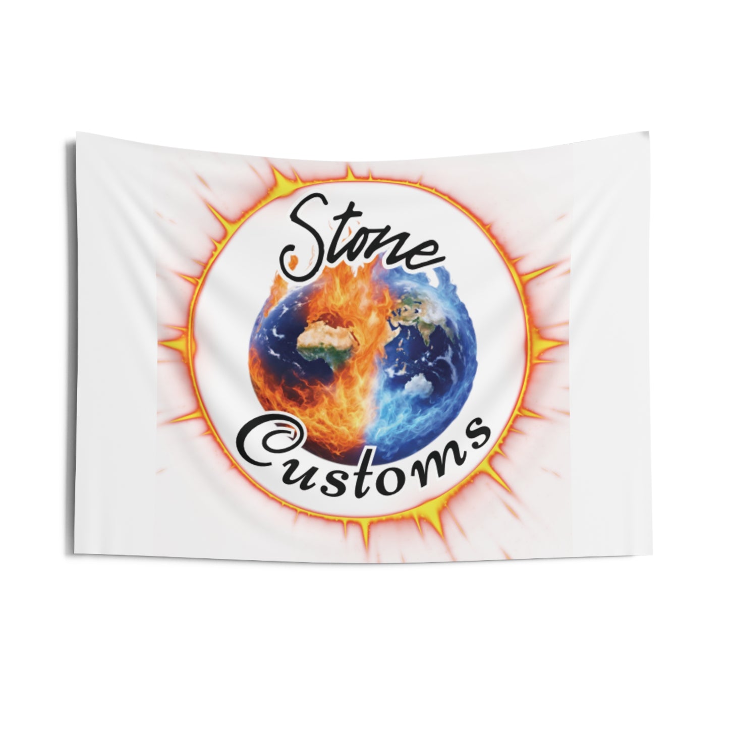 "Stone Customs" White Indoor Wall Tapestries