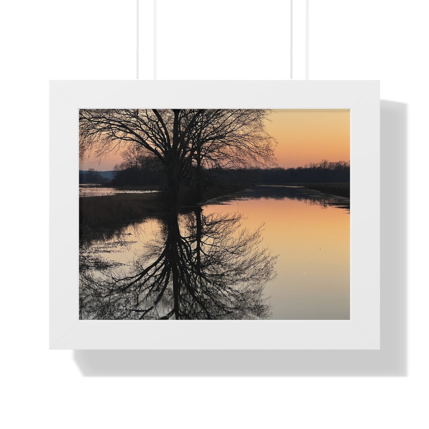 “Reflection At Sunset” Framed Poster