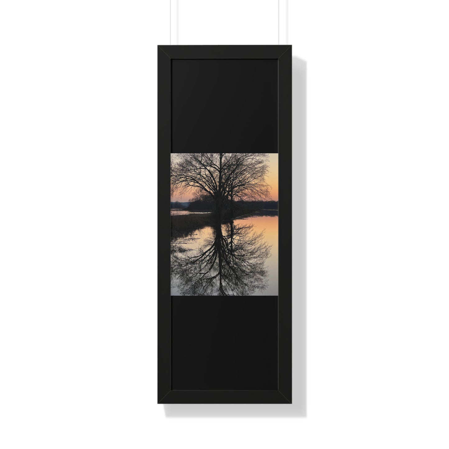 “Reflection At Sunset” Framed Vertical Poster