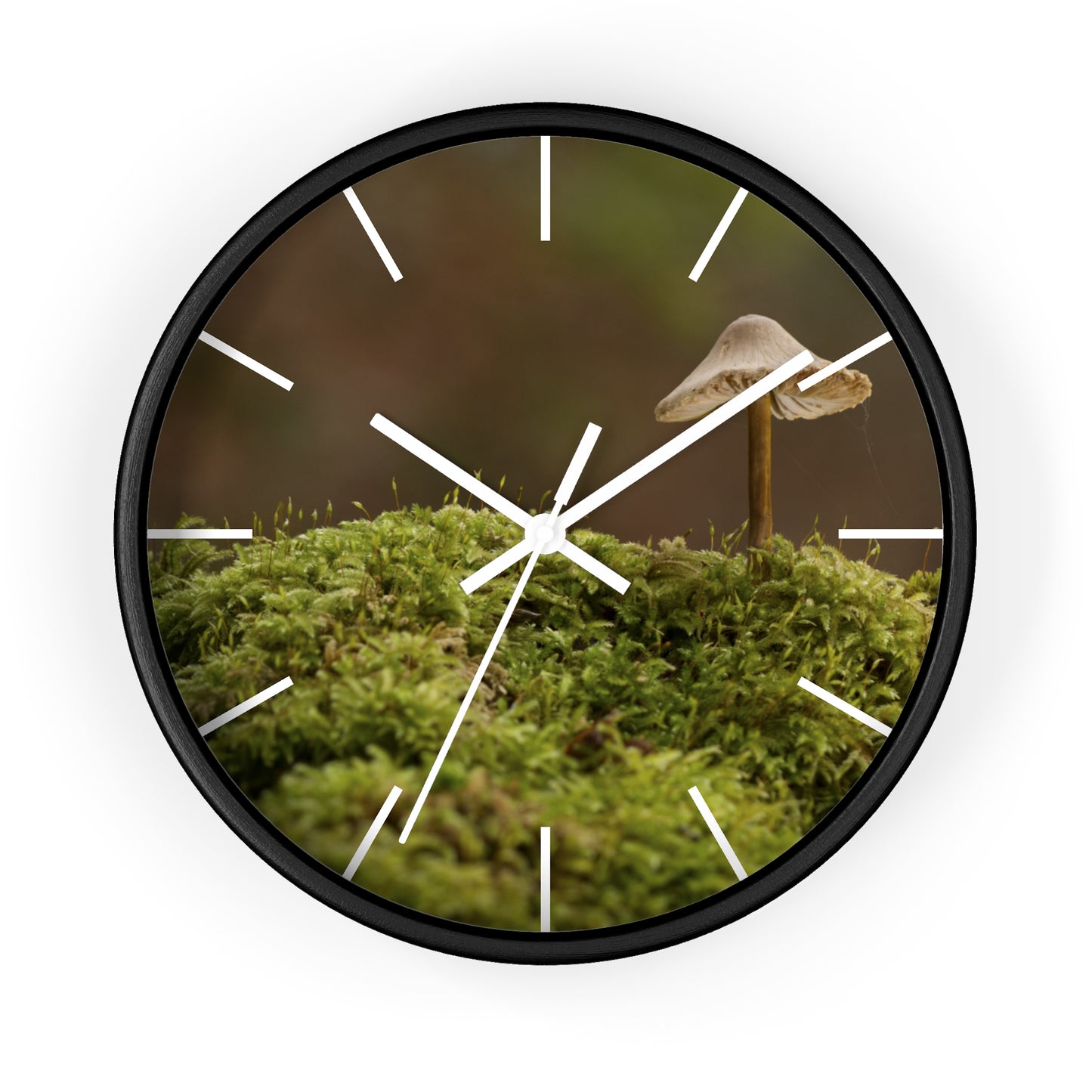 "Mushroom on Mossy Mound" Wall Clock